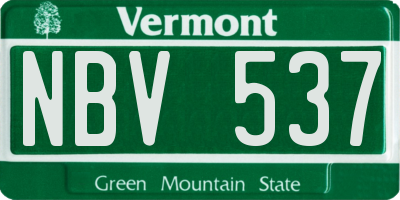 VT license plate NBV537