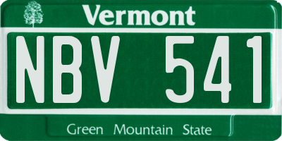 VT license plate NBV541