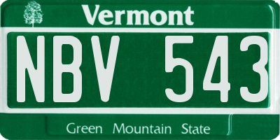 VT license plate NBV543