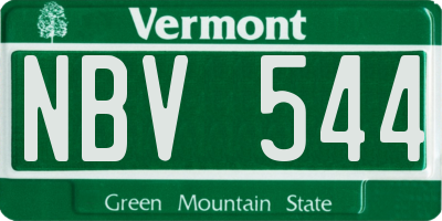 VT license plate NBV544