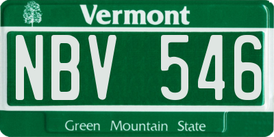 VT license plate NBV546