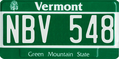 VT license plate NBV548