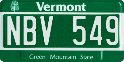 VT license plate NBV549