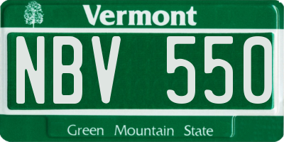 VT license plate NBV550