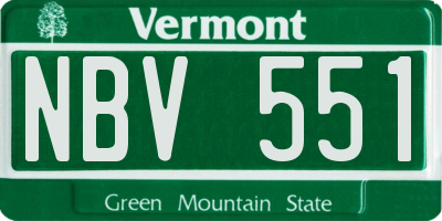 VT license plate NBV551