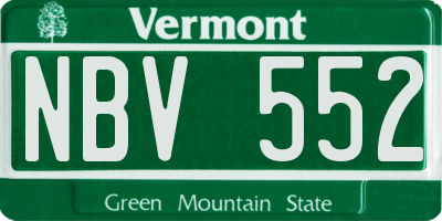 VT license plate NBV552