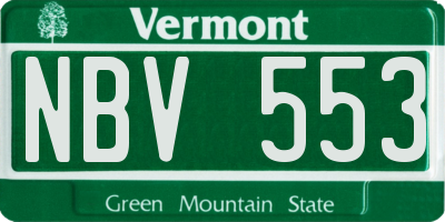 VT license plate NBV553