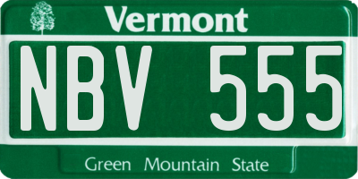 VT license plate NBV555