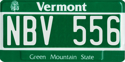 VT license plate NBV556