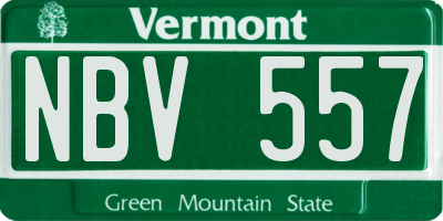 VT license plate NBV557