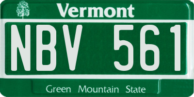 VT license plate NBV561
