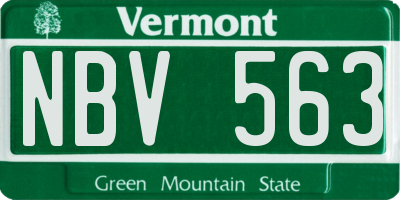 VT license plate NBV563