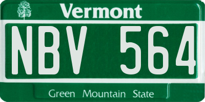 VT license plate NBV564