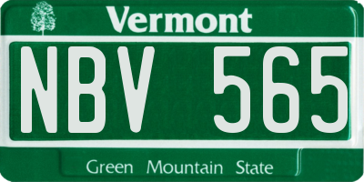 VT license plate NBV565