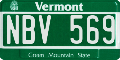 VT license plate NBV569