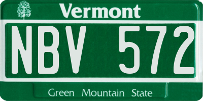 VT license plate NBV572