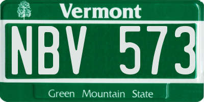 VT license plate NBV573