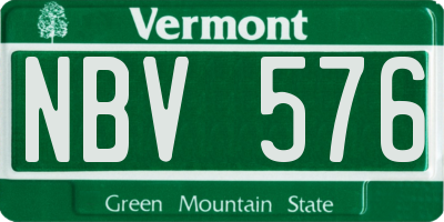 VT license plate NBV576