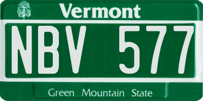 VT license plate NBV577