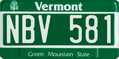 VT license plate NBV581