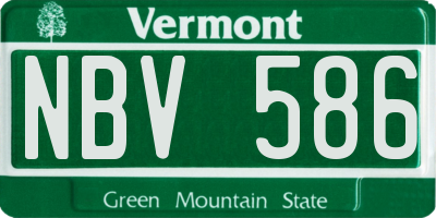 VT license plate NBV586