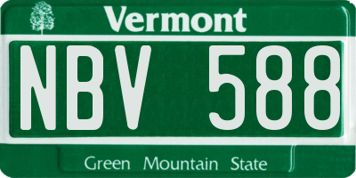 VT license plate NBV588