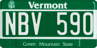 VT license plate NBV590