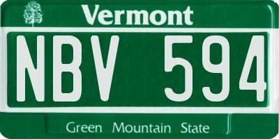 VT license plate NBV594