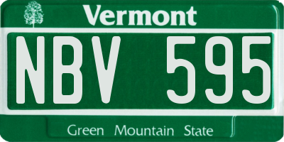VT license plate NBV595