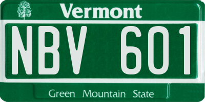 VT license plate NBV601