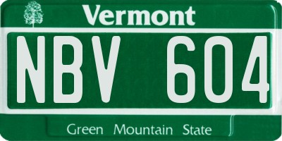 VT license plate NBV604