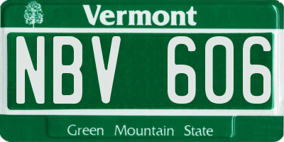 VT license plate NBV606