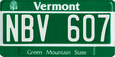 VT license plate NBV607