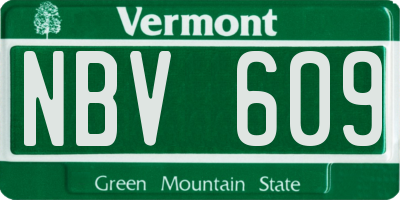 VT license plate NBV609