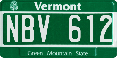 VT license plate NBV612