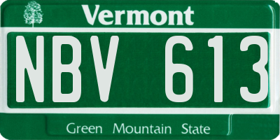 VT license plate NBV613