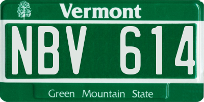 VT license plate NBV614
