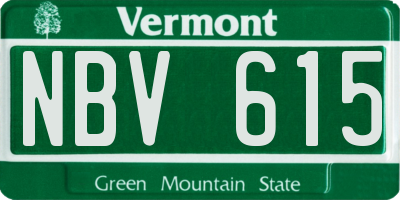 VT license plate NBV615