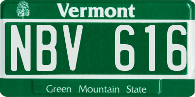 VT license plate NBV616