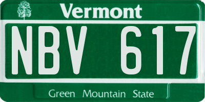 VT license plate NBV617