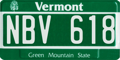VT license plate NBV618
