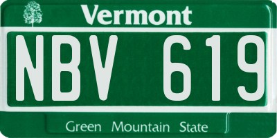 VT license plate NBV619