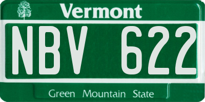 VT license plate NBV622