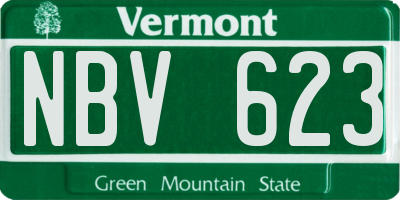 VT license plate NBV623