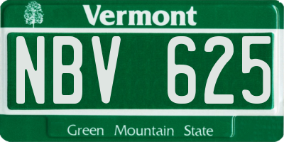 VT license plate NBV625