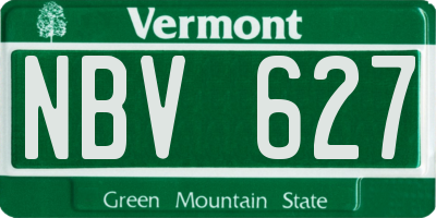 VT license plate NBV627