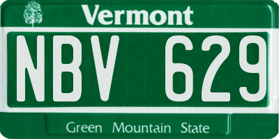 VT license plate NBV629