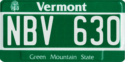VT license plate NBV630