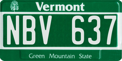 VT license plate NBV637