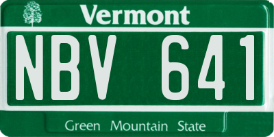 VT license plate NBV641